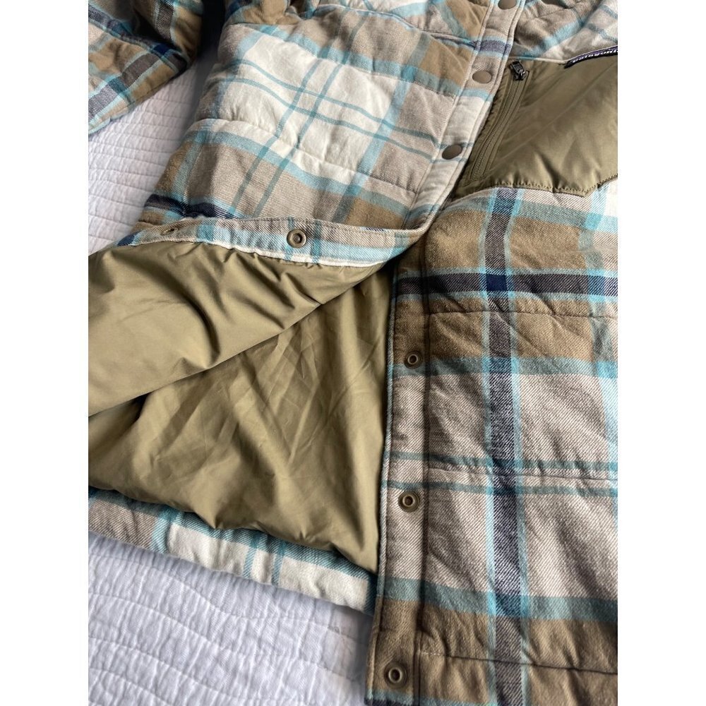 Patagonia Womens SZ S Heywood Plaid Jacket Insulated Quilted Cream Blue Rare! - Picture 9 of 12
